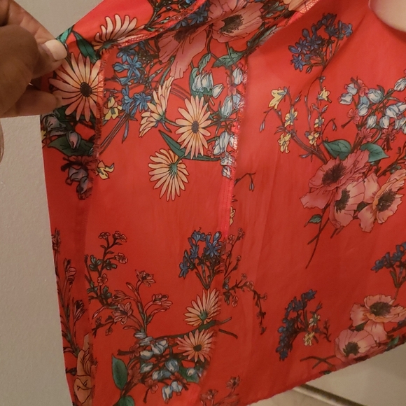 Floral Polyester Robe - Picture 5 of 9